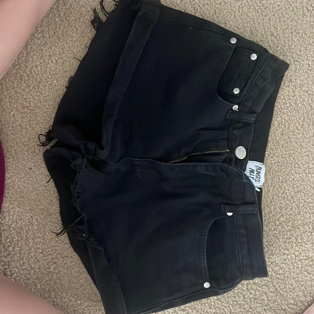 Black jean shorts